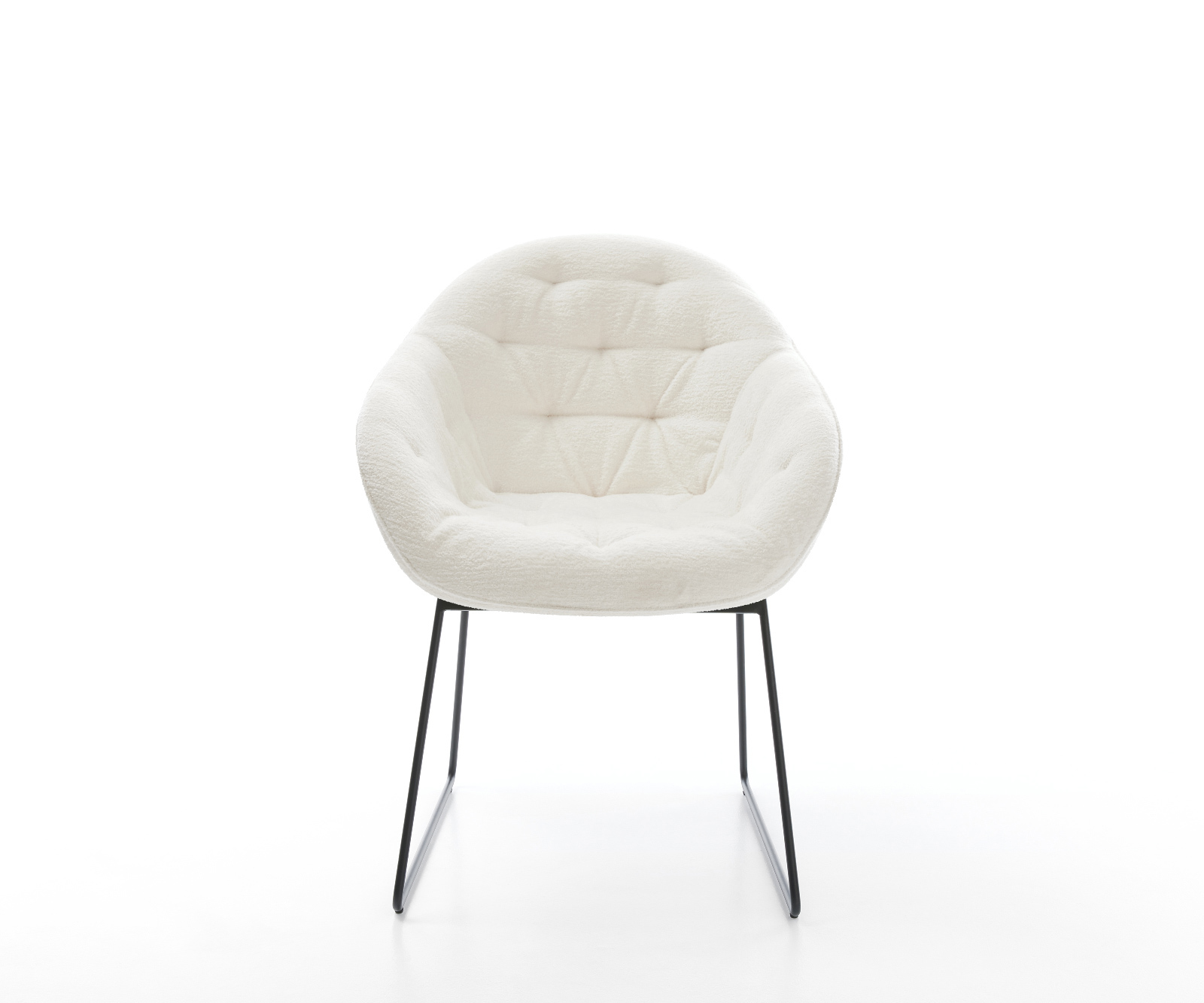 Étkezőszék Gaio-Flex bouclé puha bézs vékony láb fekete - Image 2