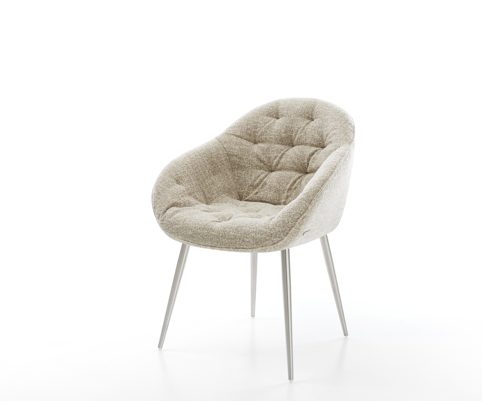 Étkezőszék Gaio-Flex szövött szövet puha bézs 4 láb kúpos rozsdamentes acél