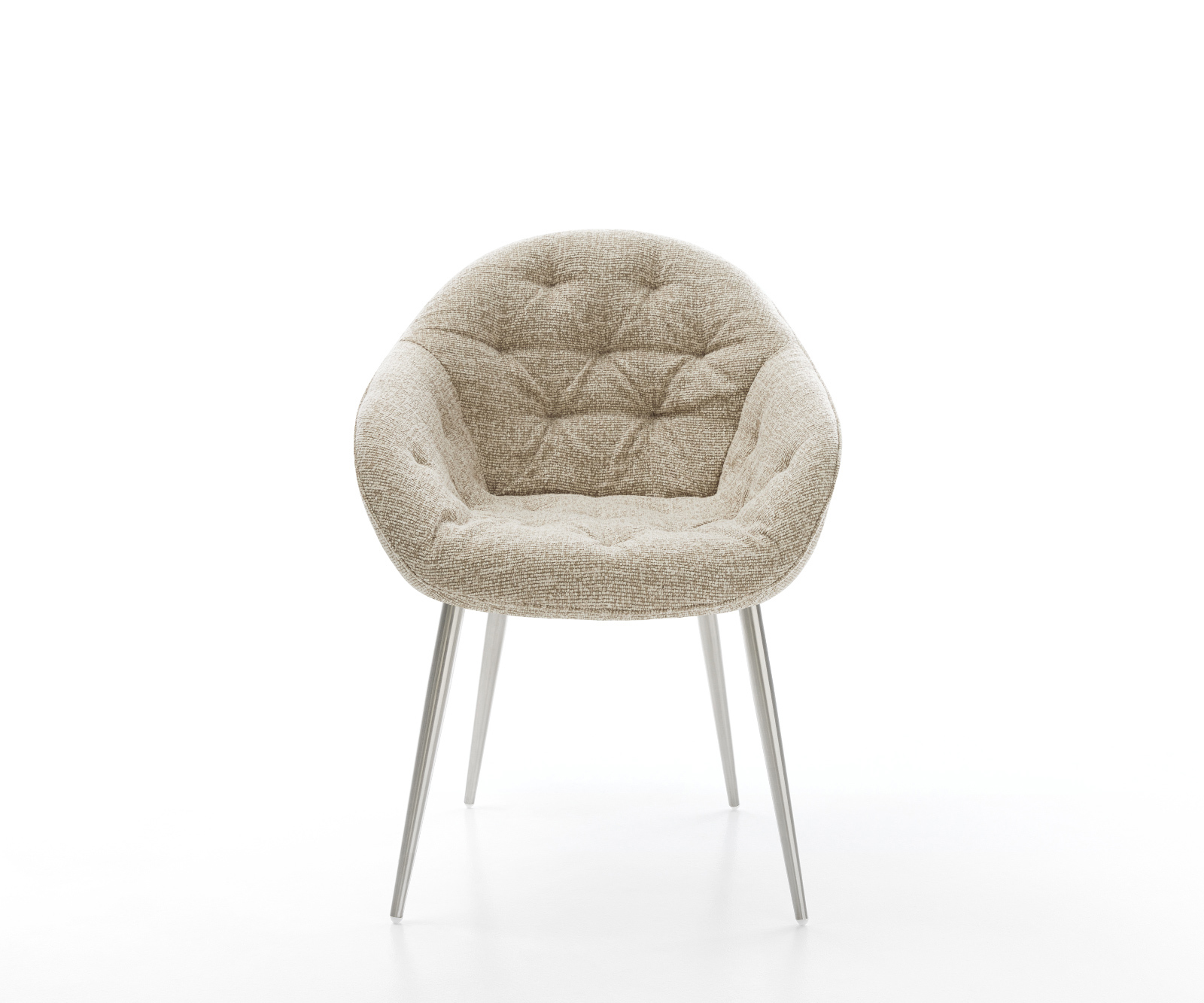 Étkezőszék Gaio-Flex szövött szövet puha bézs 4 láb kúpos rozsdamentes acél - Image 2