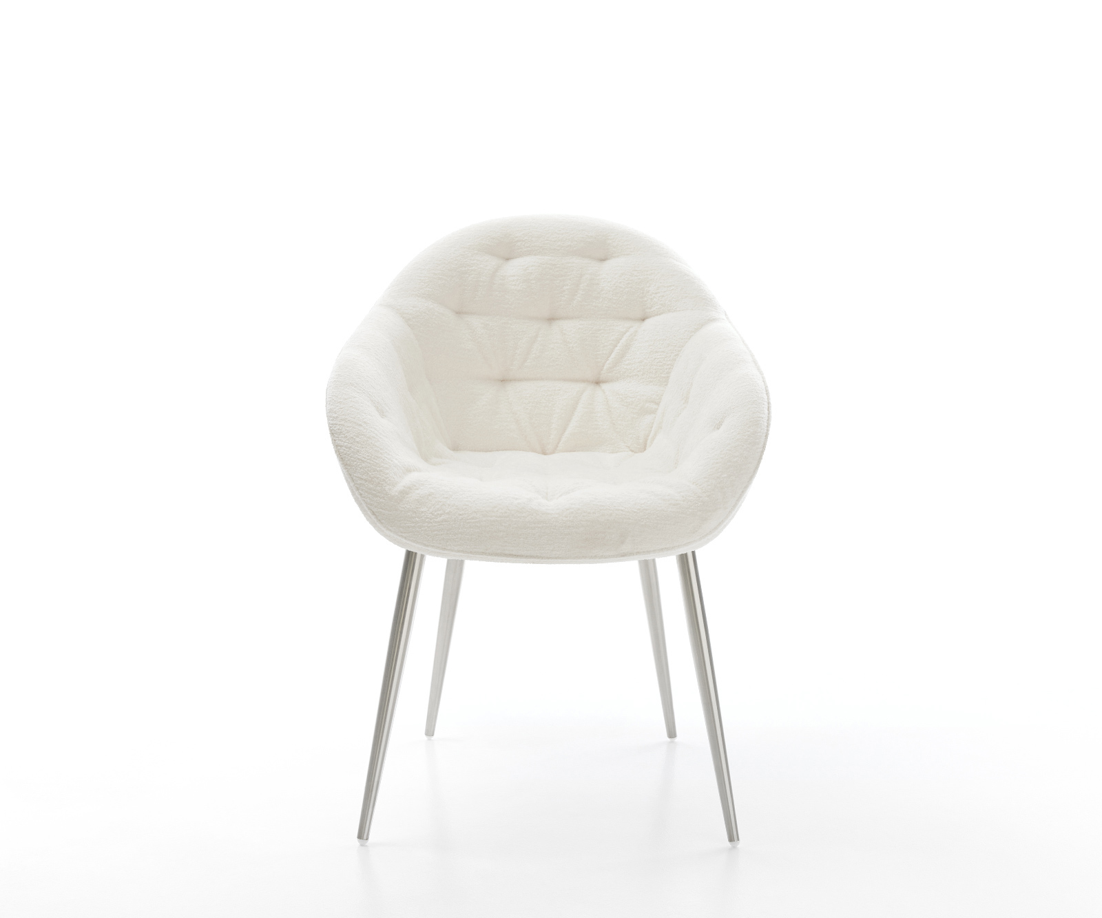 Étkezőszék Gaio-Flex bouclé puha bézs 4 láb kúpos rozsdamentes acél - Image 2