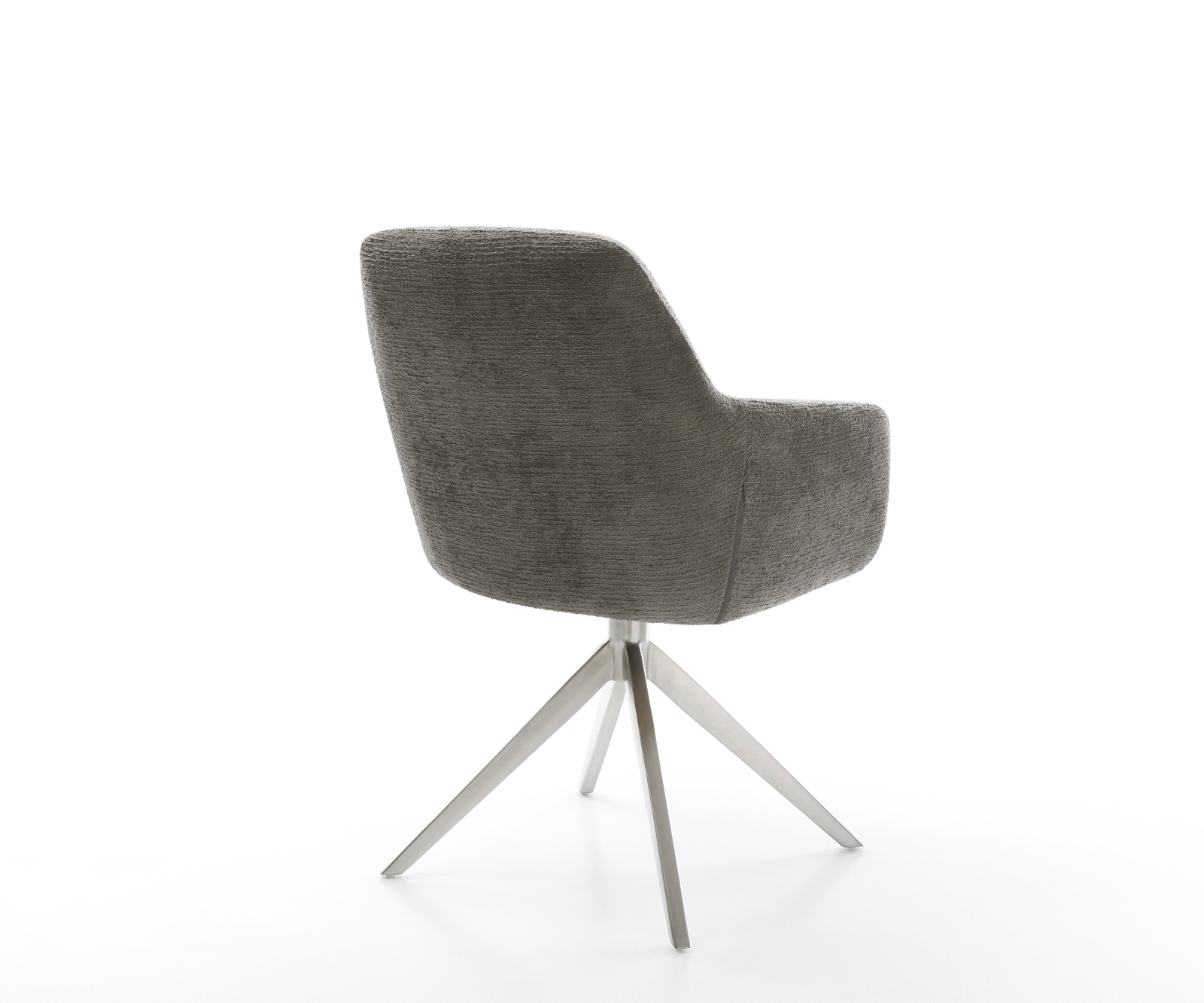 Étkezőszék Pejo-Flex bouclé puha sötét bézs kereszt láb széles rozsdamentes acél 360° forgatható billenő zsákrugó - Image 5