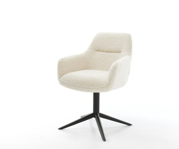 Étkezőszék Pejo-Flex teddy szövet bézs fekete kereszt láb 360° forgatható billenő zsákrugó