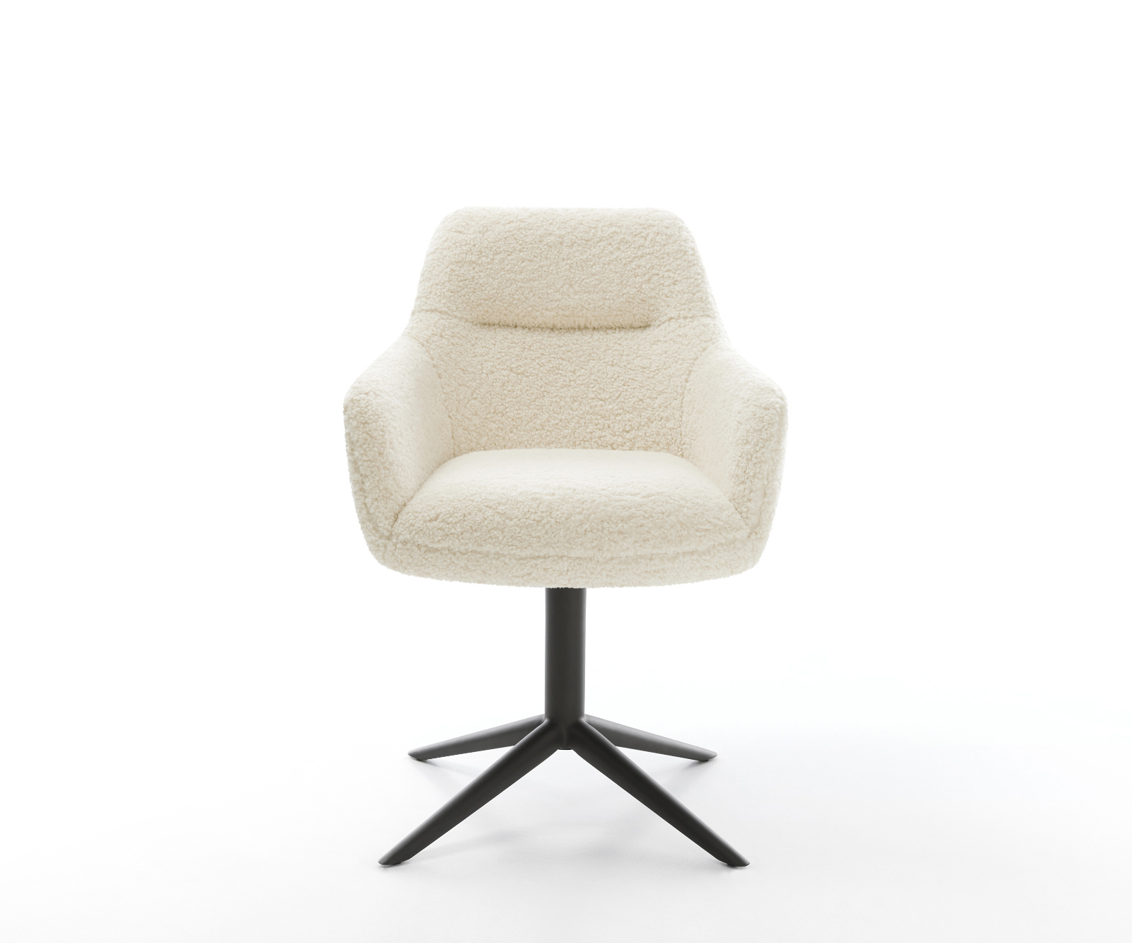 Étkezőszék Pejo-Flex teddy szövet bézs fekete kereszt láb 360° forgatható billenő zsákrugó - Image 2