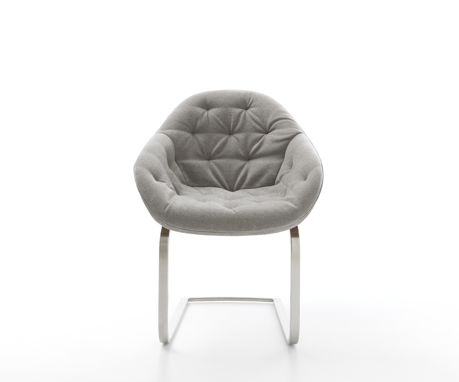 Étkezőszék Gaio-Flex strukturált szövet puha szürke konzolos lapos rozsdamentes acél láb - Image 2