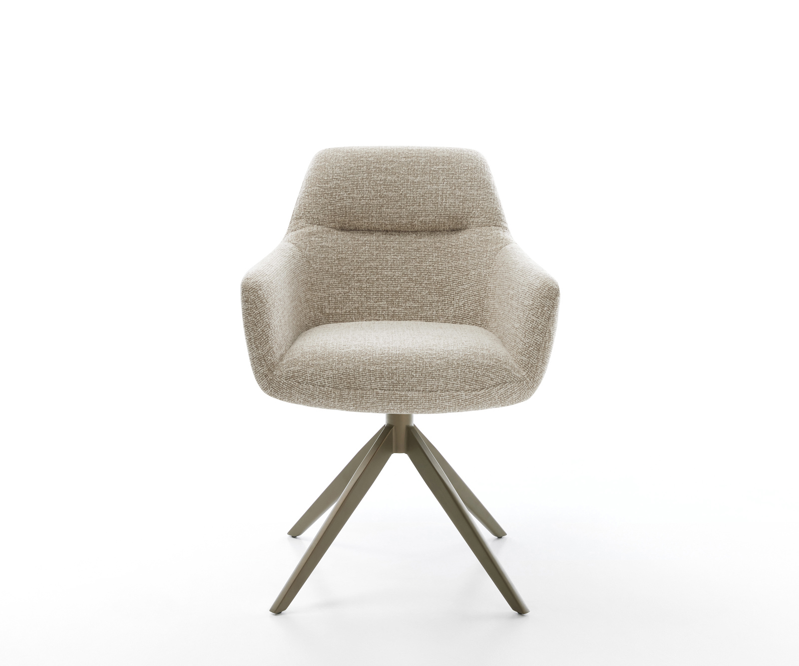 Étkezőszék Pejo-Flex szövött szövet puha bézs kereszt láb széles titánszínű 360° forgatható billenő zsákrugós matrac - Image 2