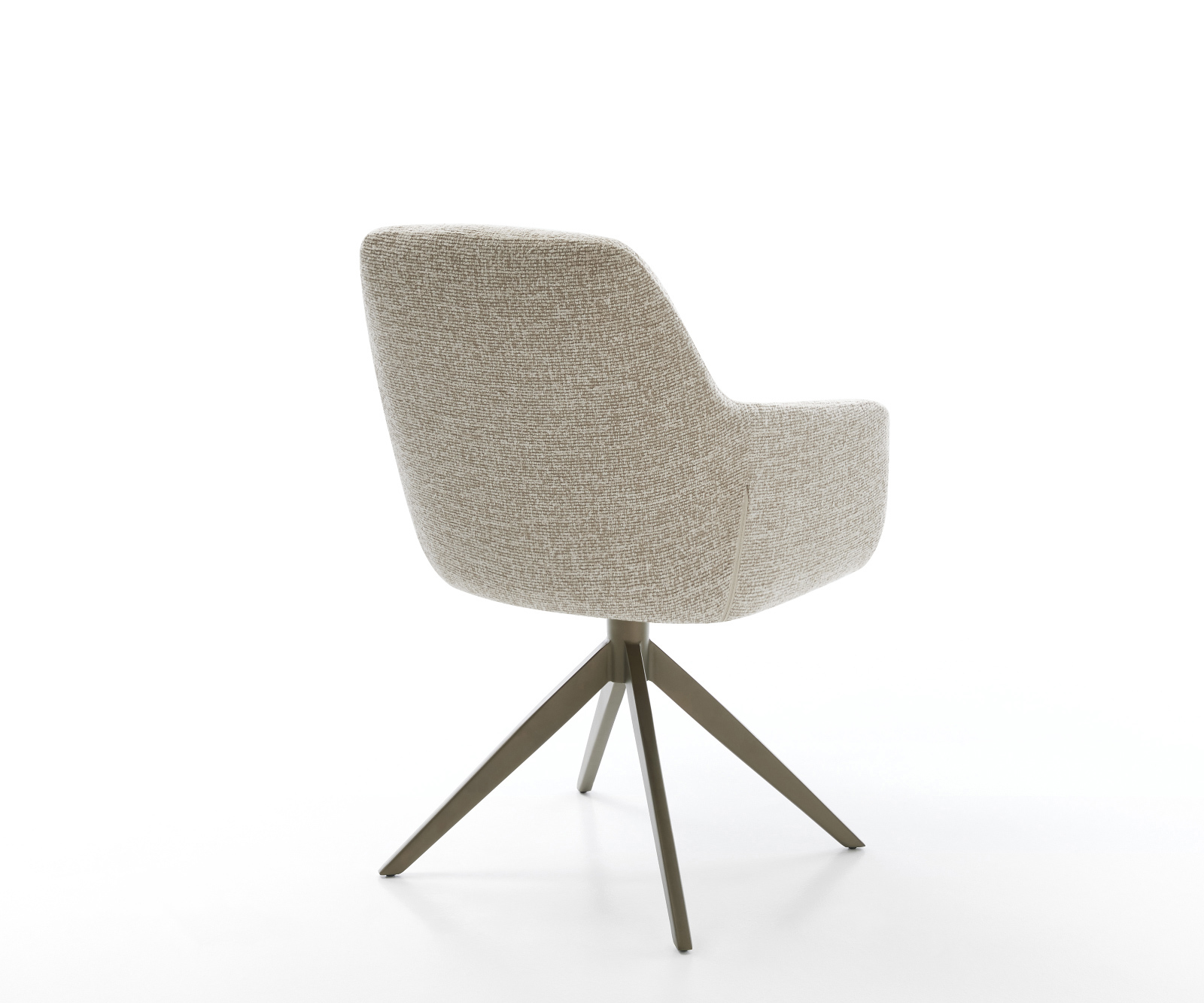 Étkezőszék Pejo-Flex szövött szövet puha bézs kereszt láb széles titánszínű 360° forgatható billenő zsákrugós matrac - Image 5