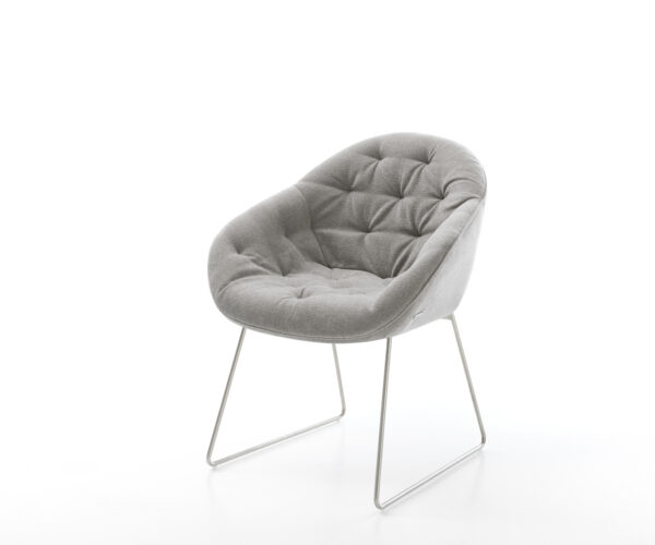 Étkezőszék Gaio-Flex strukturált szövet puha szürke vékony fém láb