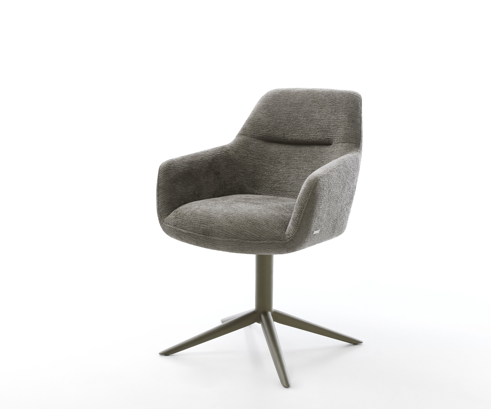 Étkezőszék Pejo-Flex bouclé puha sötét bézs kereszt láb titán színű 360° forgatható billenő zsákrugó