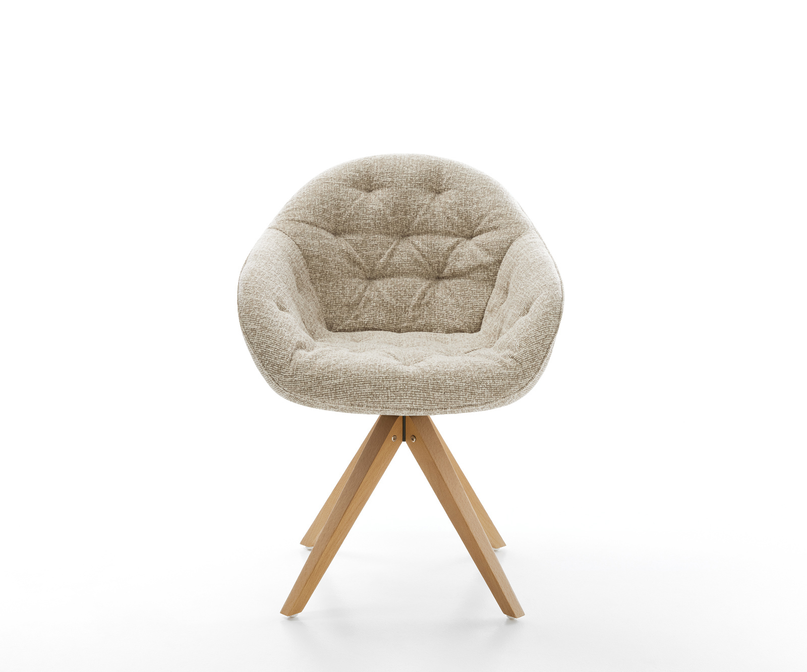 Étkezőszék Gaio-Flex szövött szövet puha bézs fa láb szögletes természetes 180° forgatható - Image 2