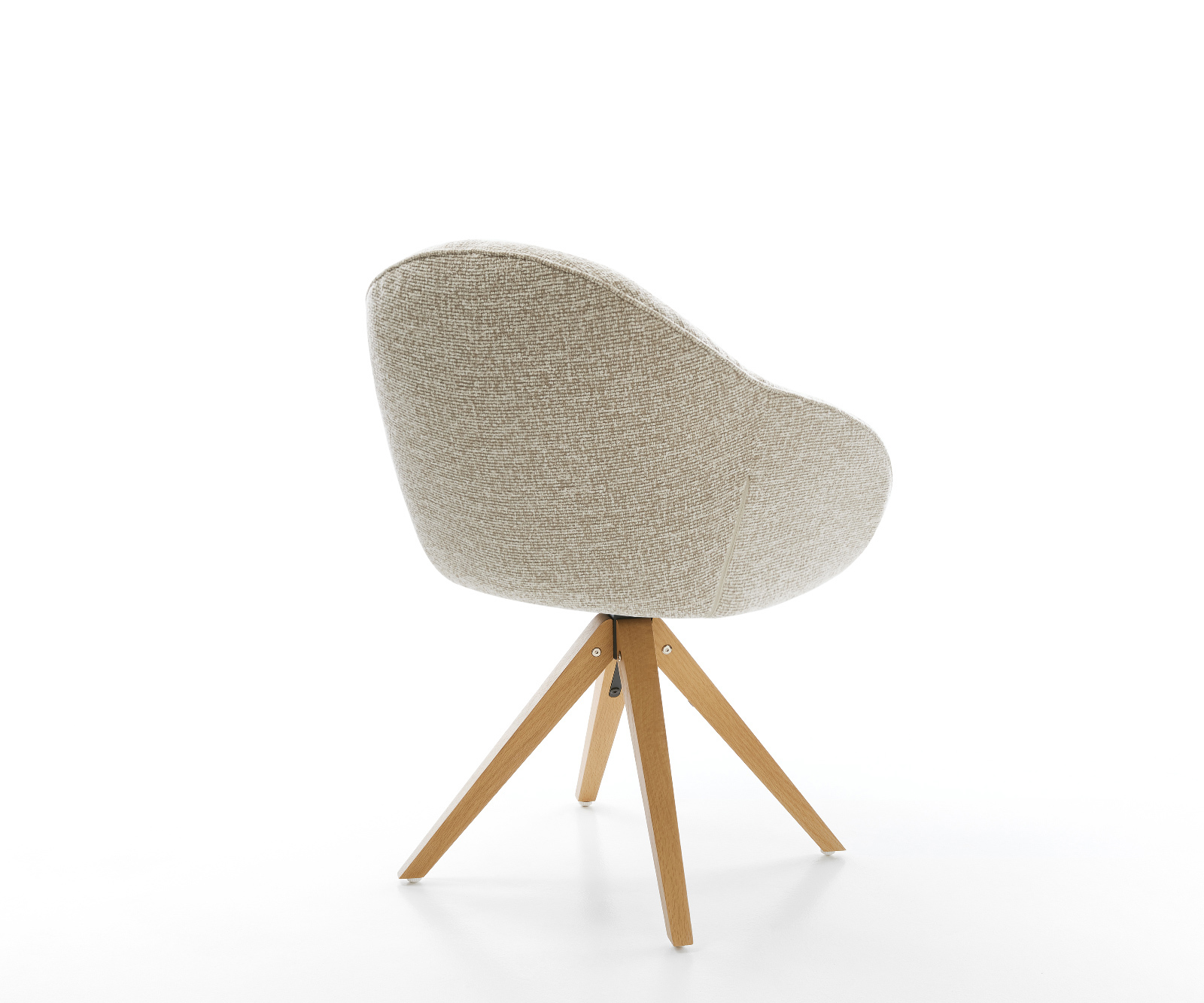 Étkezőszék Gaio-Flex szövött szövet puha bézs fa láb szögletes természetes 180° forgatható - Image 5