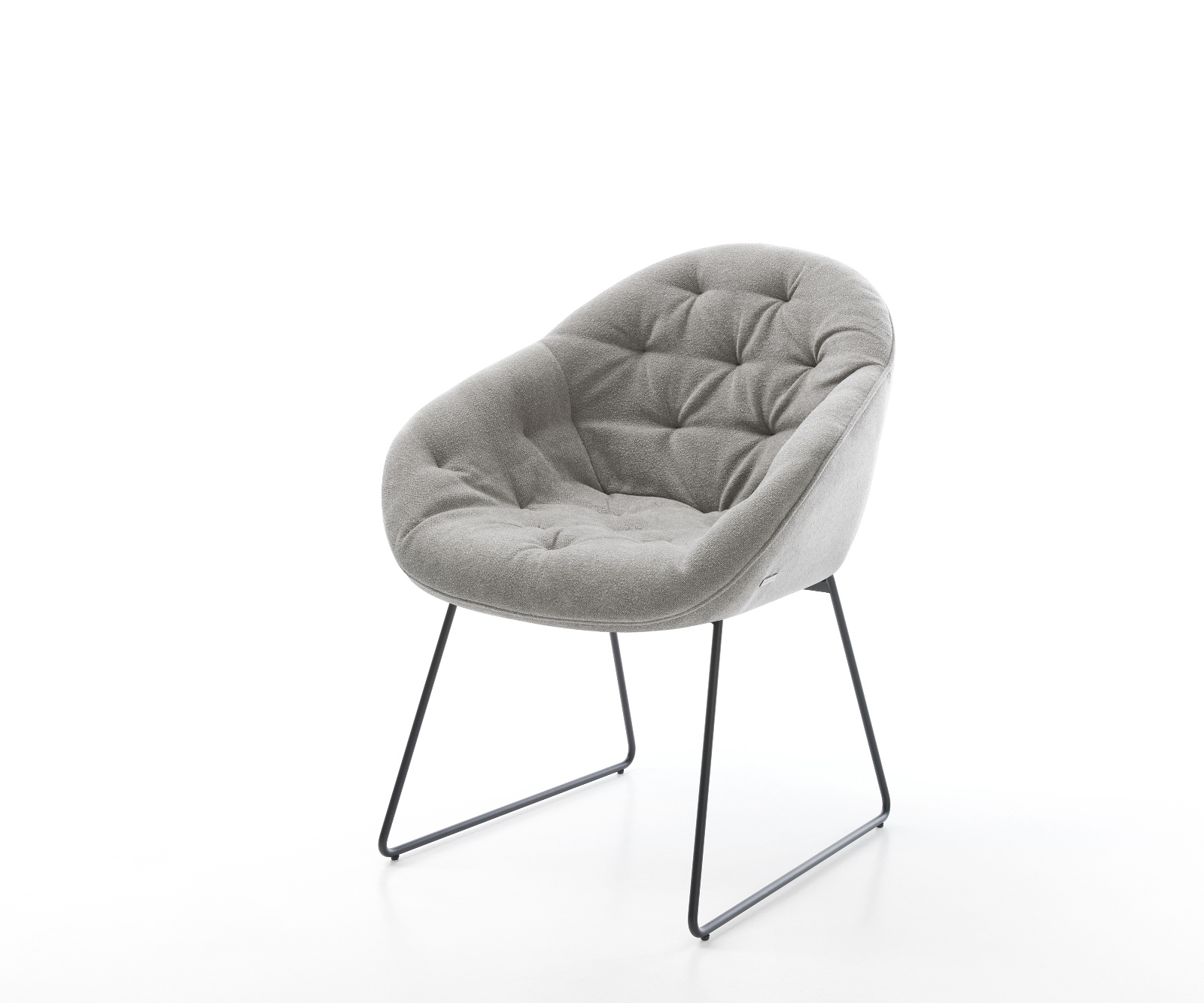 Étkezőszék Gaio-Flex strukturált szövet puha szürke vékony láb fekete