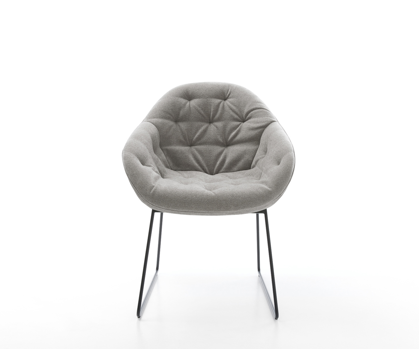 Étkezőszék Gaio-Flex strukturált szövet puha szürke vékony láb fekete - Image 2