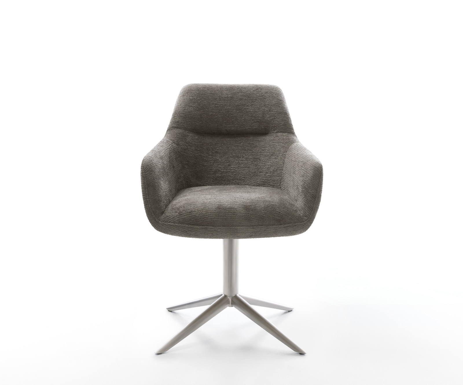 Étkezőszék Pejo-Flex bouclé puha sötét bézs rozsdamentes acél kereszt láb 360° forgatható billenő funkció zsákrugó - Image 2