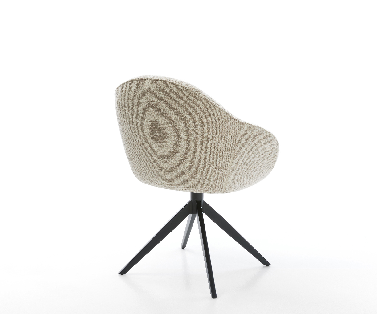 Étkezőszék Gaio-Flex szövött szövet puha bézs kereszt láb széles fekete 360° forgatható billenő funkció - Image 5