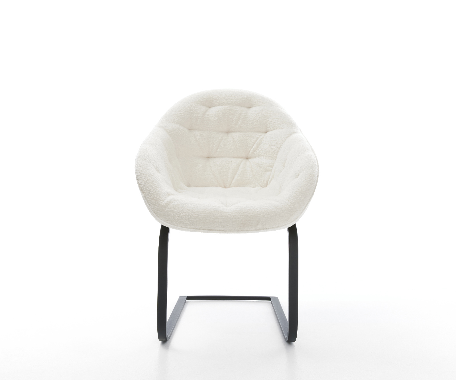 Étkezőszék Gaio-Flex bouclé puha bézs konzolos lapos fekete - Image 2