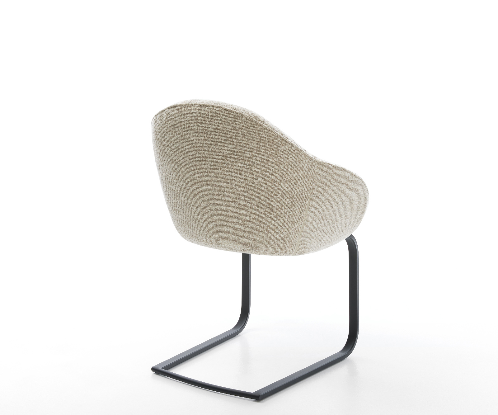 Étkezőszék Gaio-Flex szövetszövet puha bézs konzolos láb lapos fekete - Image 5