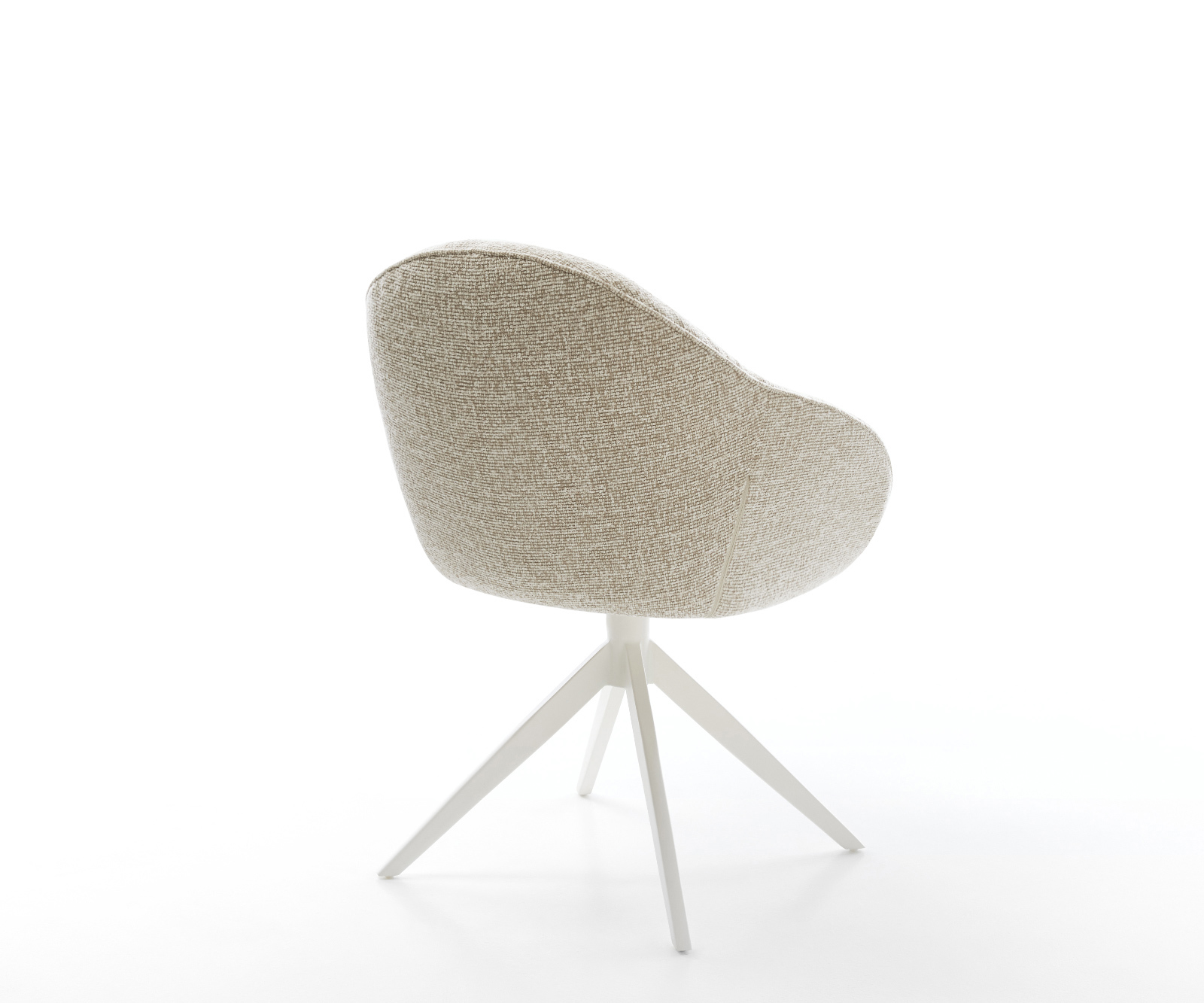 Étkezőszék Gaio-Flex szövött szövet puha bézs kereszt láb széles fehér 360° forgatható billenő funkció - Image 5