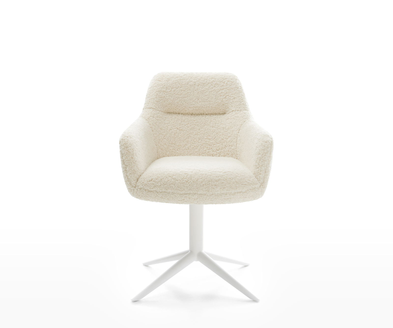 Étkezőszék Pejo-Flex teddy szövet bézs fehér kereszt láb 360° forgatható billenő zsákrugó - Image 2