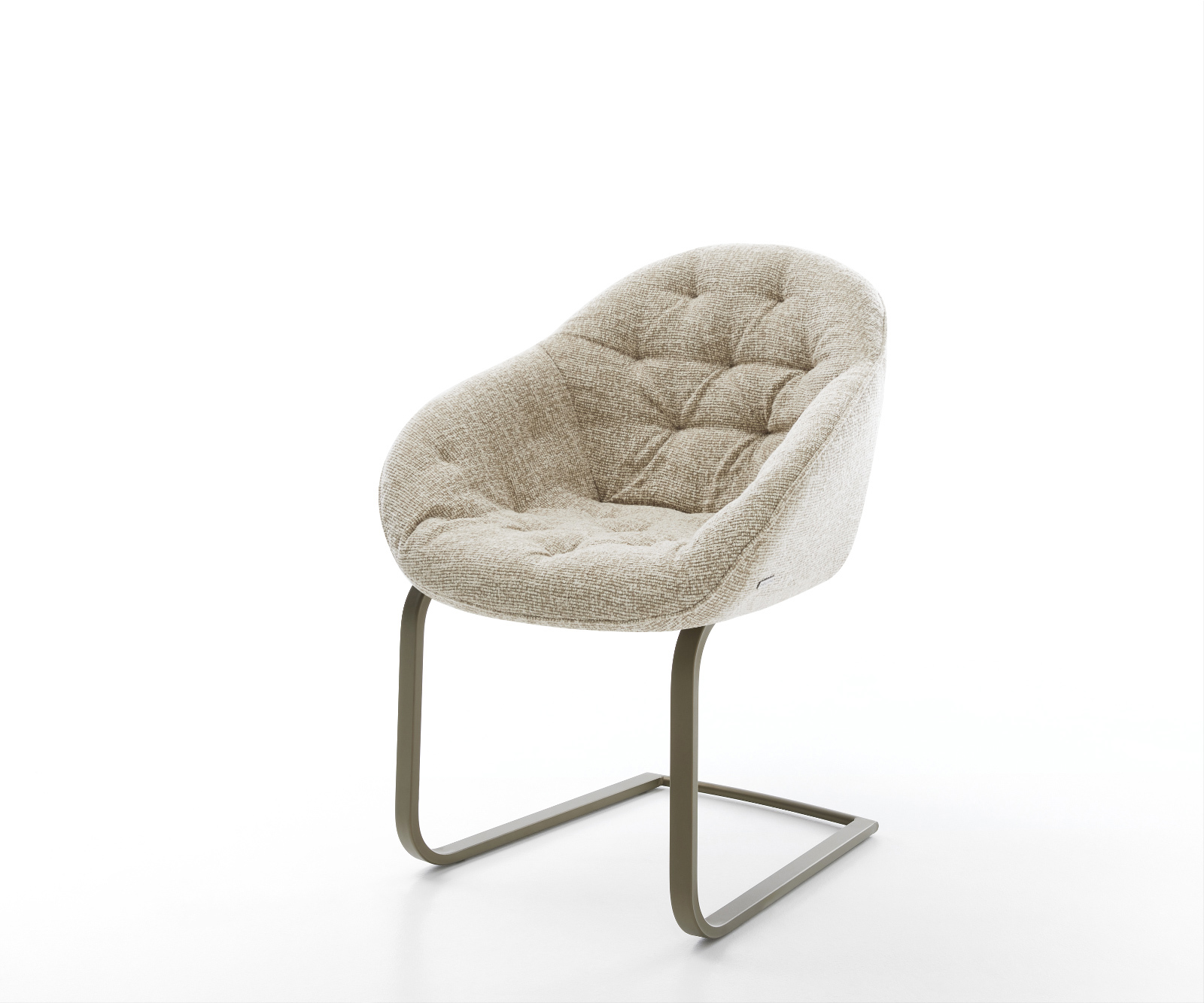 Étkezőszék Gaio-Flex szövött szövet puha bézs konzolos lapos titán színű