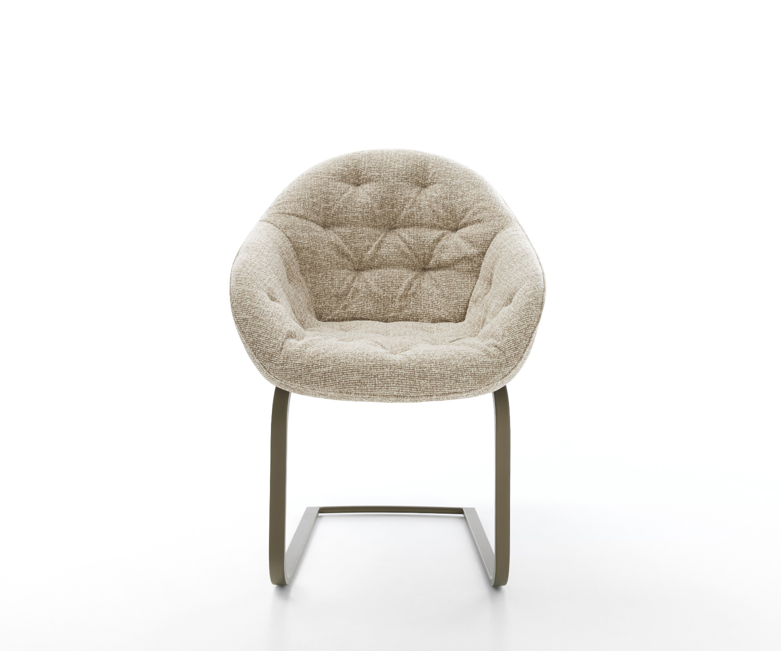 Étkezőszék Gaio-Flex szövött szövet puha bézs konzolos lapos titán színű - Image 2