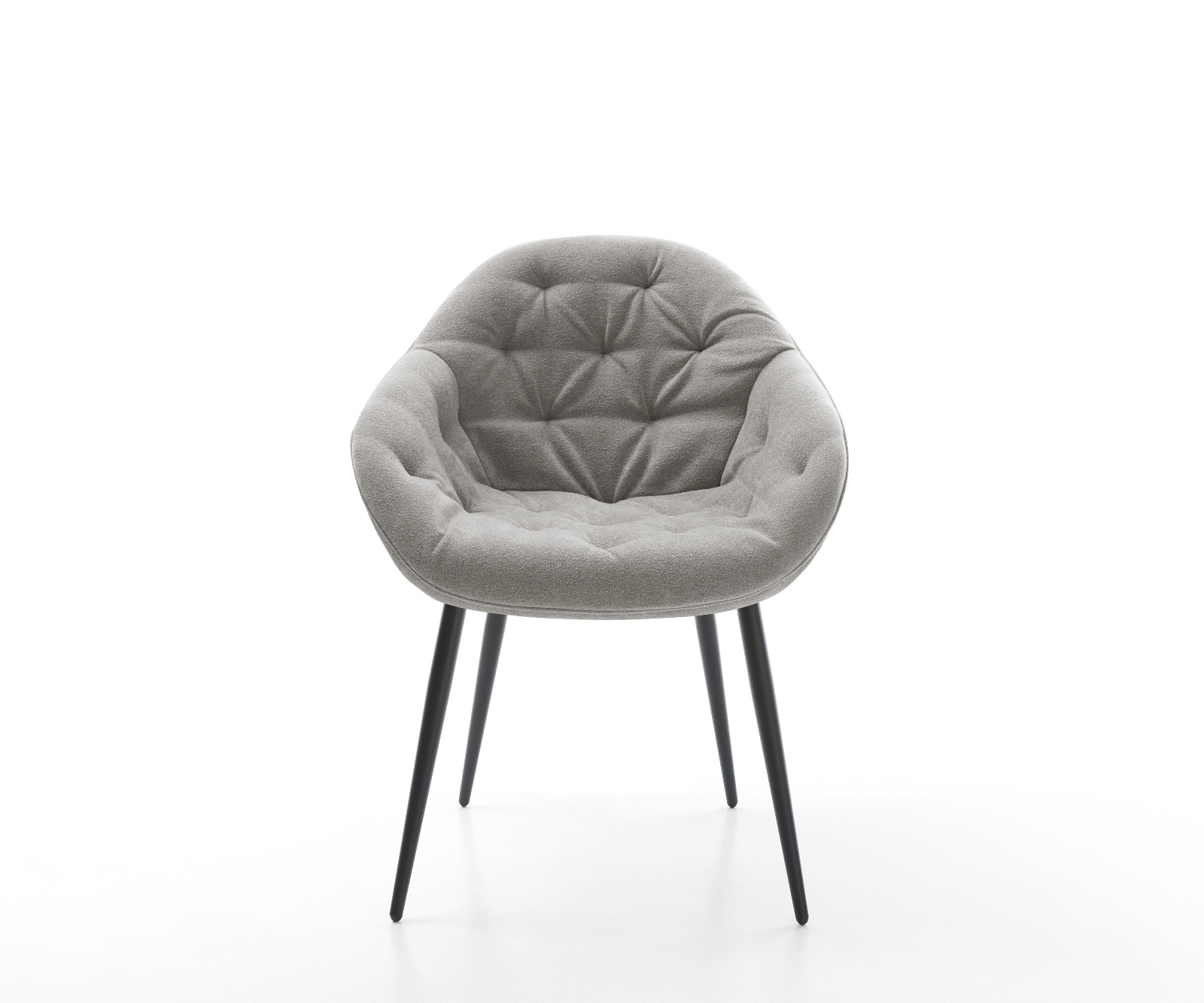 Étkezőszék Gaio-Flex strukturált szövet puha szürke 4 láb kúpos fekete - Image 2