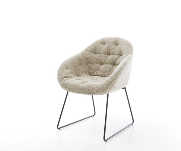 Étkezőszék Gaio-Flex szövött szövet puha bézs vékony láb fekete