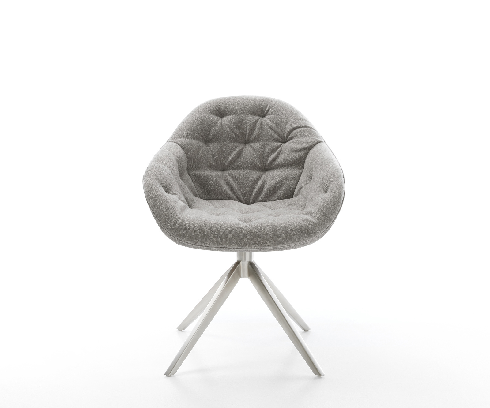 Étkezőszék Gaio-Flex strukturált szövet puha szürke kereszt láb széles rozsdamentes acél 360° forgatható billenő funkció - Image 2