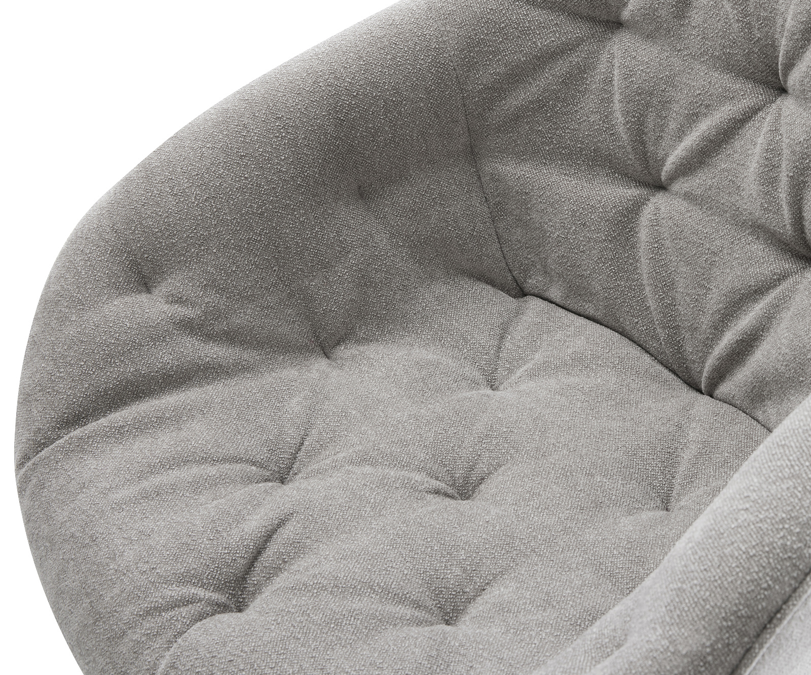 Étkezőszék Gaio-Flex strukturált szövet puha szürke kereszt láb széles rozsdamentes acél 360° forgatható billenő funkció - Image 4