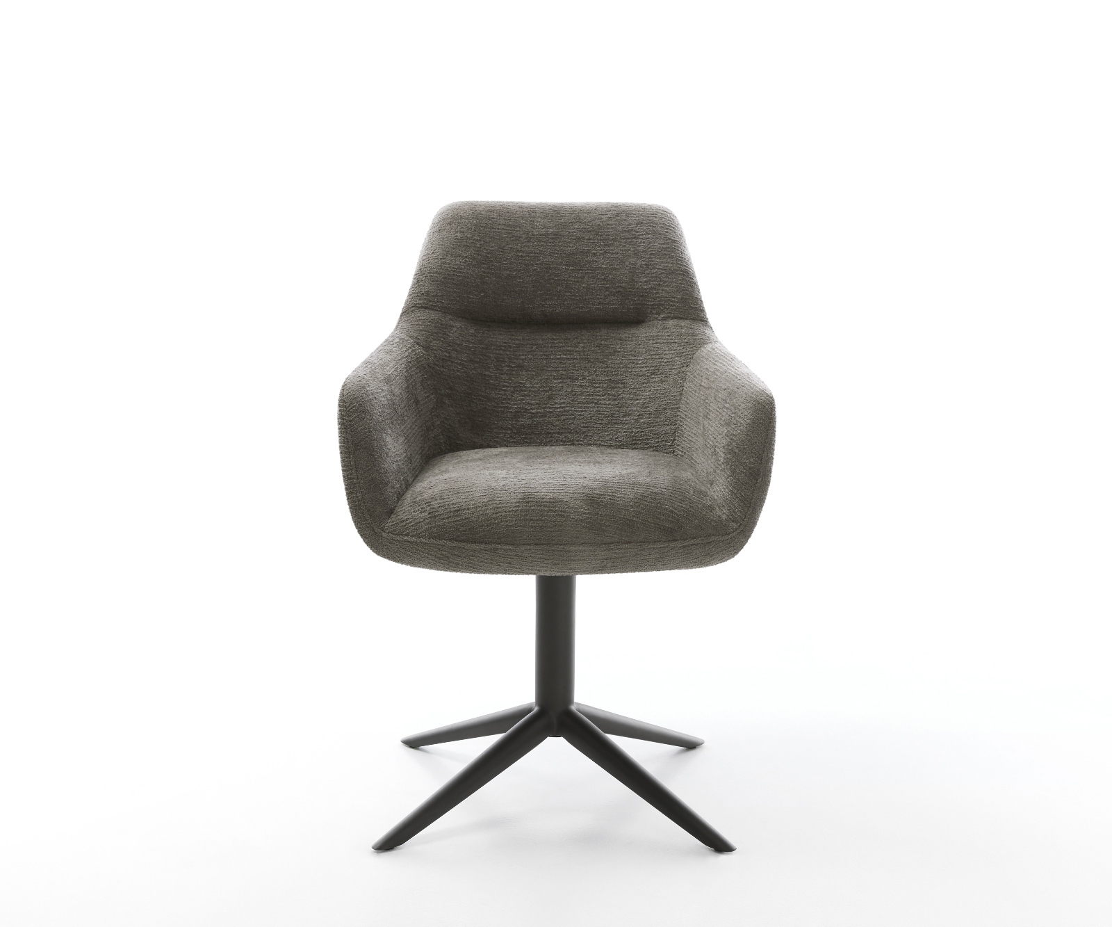 Étkezőszék Pejo-Flex bouclé puha sötét bézs kereszt láb fekete 360° forgatható hintamechanizmus zsákrugó - Image 2