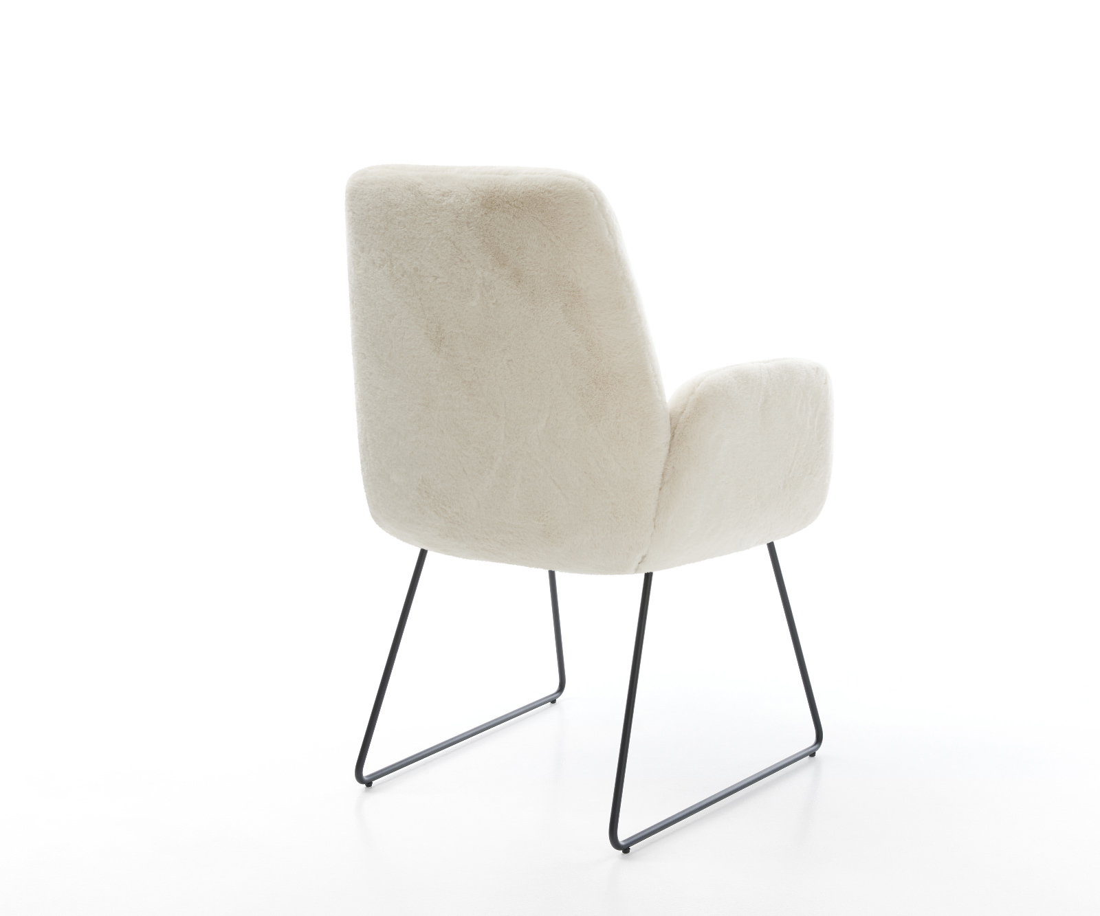 Étkezőszék Zoa-Flex plüss krémfehér fekete vékony láb zsákrugós - Image 5