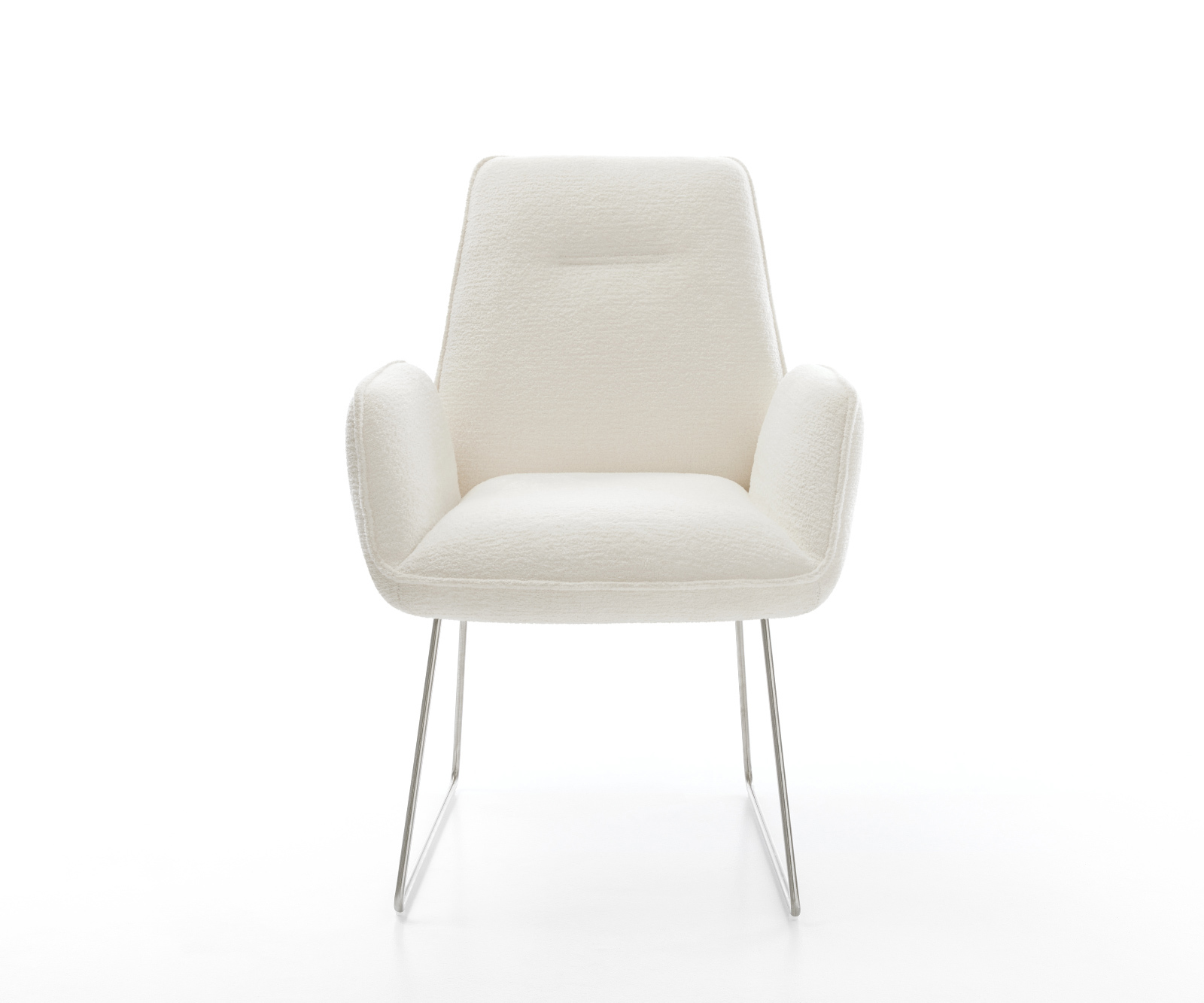 Étkezőszék Zoa-Flex bouclé puha bézs vékony láb rozsdamentes acél zsákrugó - Image 2