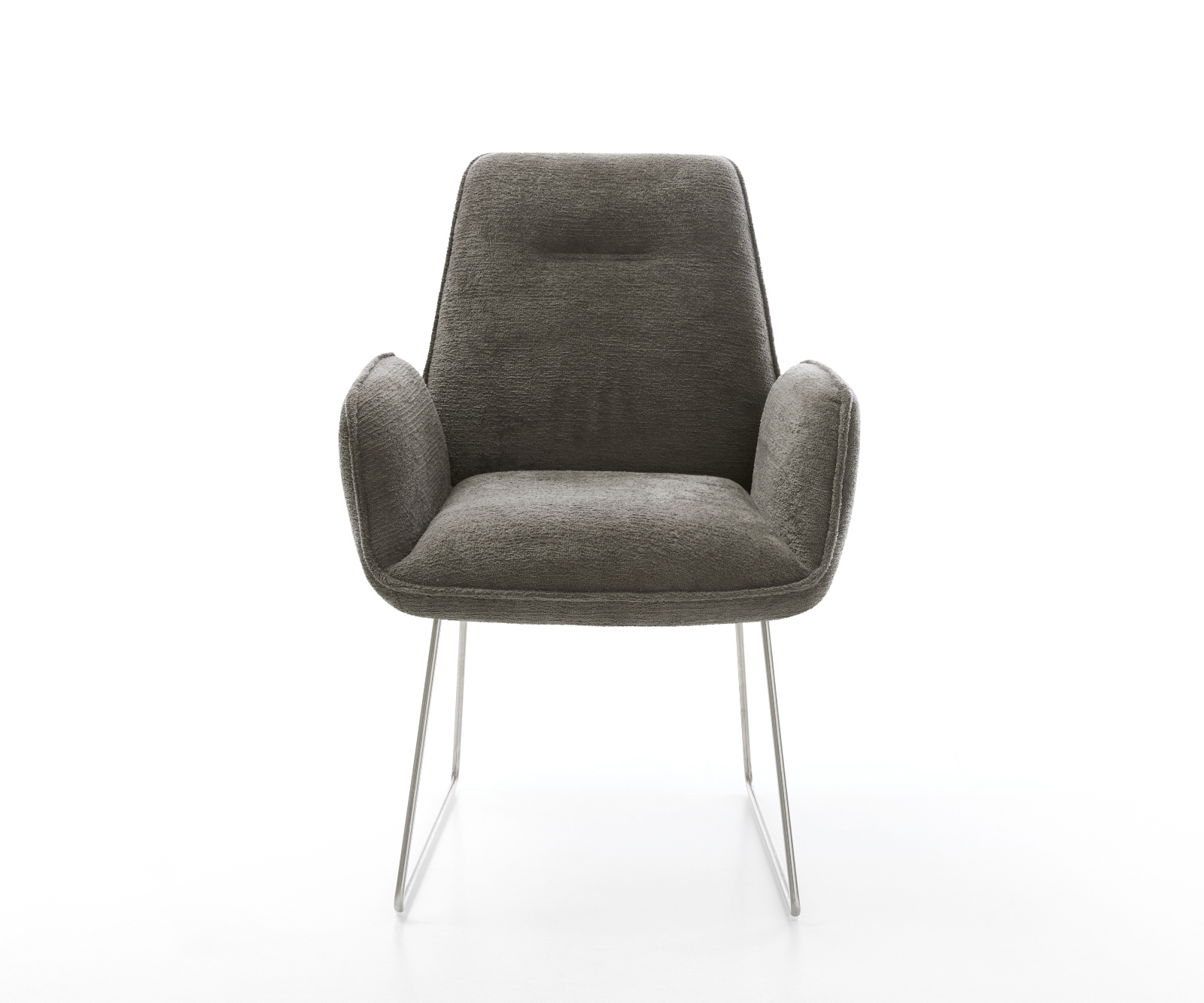 Étkezőszék Zoa-Flex bouclé puha sötét bézs vékony láb rozsdamentes acél zsákrugó - Image 2