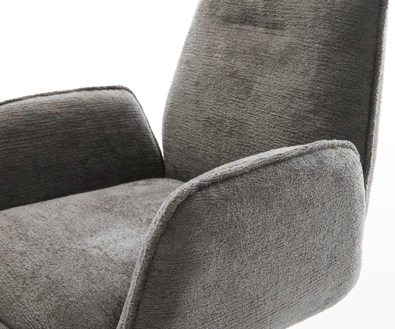 Étkezőszék Zoa-Flex bouclé puha sötét bézs vékony láb rozsdamentes acél zsákrugó - Image 4