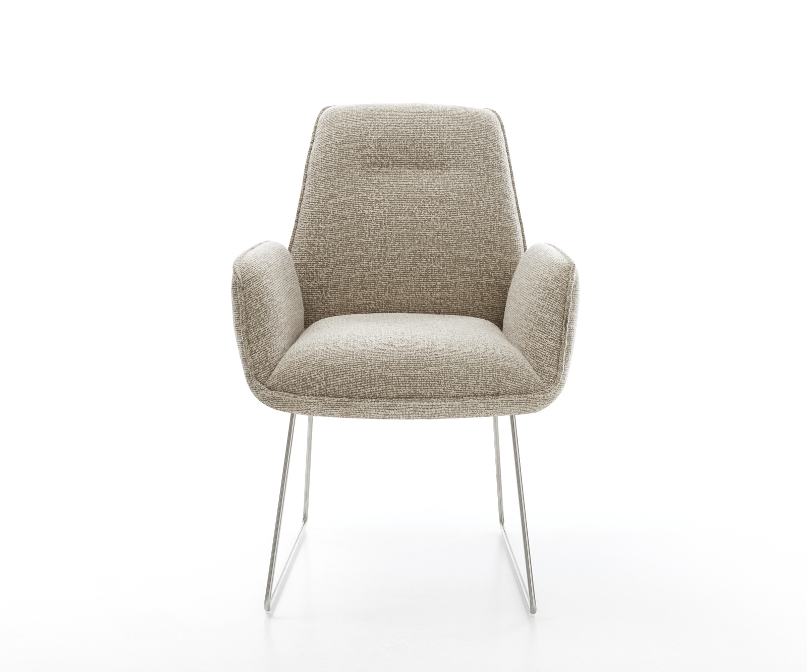 Étkezőszék Zoa-Flex szövött szövet puha bézs vékony láb rozsdamentes acél zsákrugó - Image 2