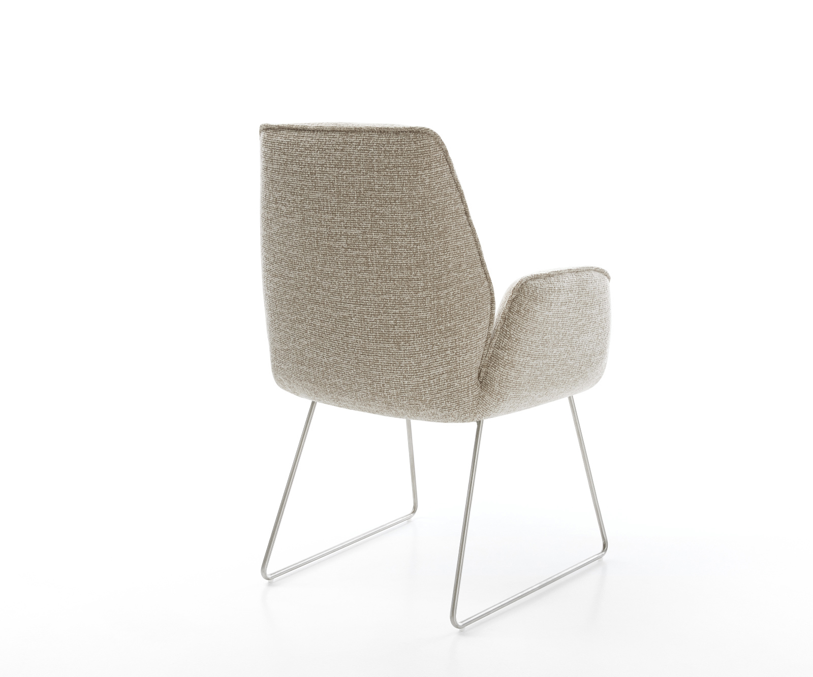 Étkezőszék Zoa-Flex szövött szövet puha bézs vékony láb rozsdamentes acél zsákrugó - Image 5