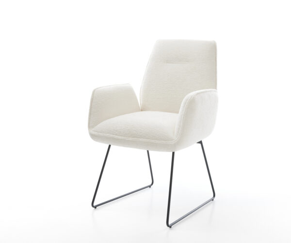 Étkezőszék Zoa-Flex bouclé puha bézs vékony láb fekete zsákrugó