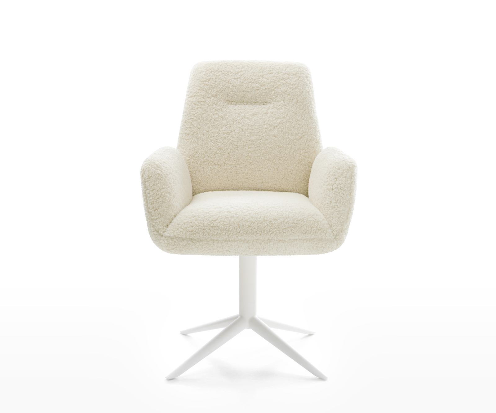 Étkezőszék Zoa-Flex teddy szövet bézs fehér kereszt láb 360° forgatható billenő zsákrugó - Image 2