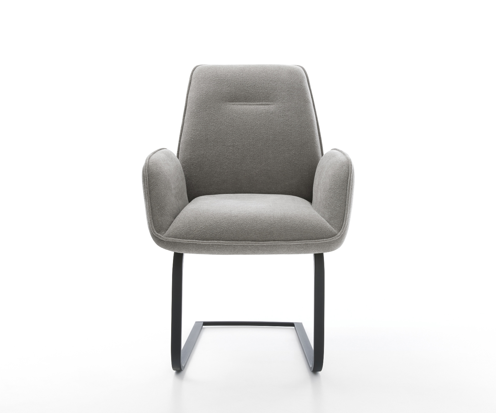 Étkezőszék Zoa-Flex strukturált szövet puha szürke konzolos lapos fekete zsákrugós - Image 2