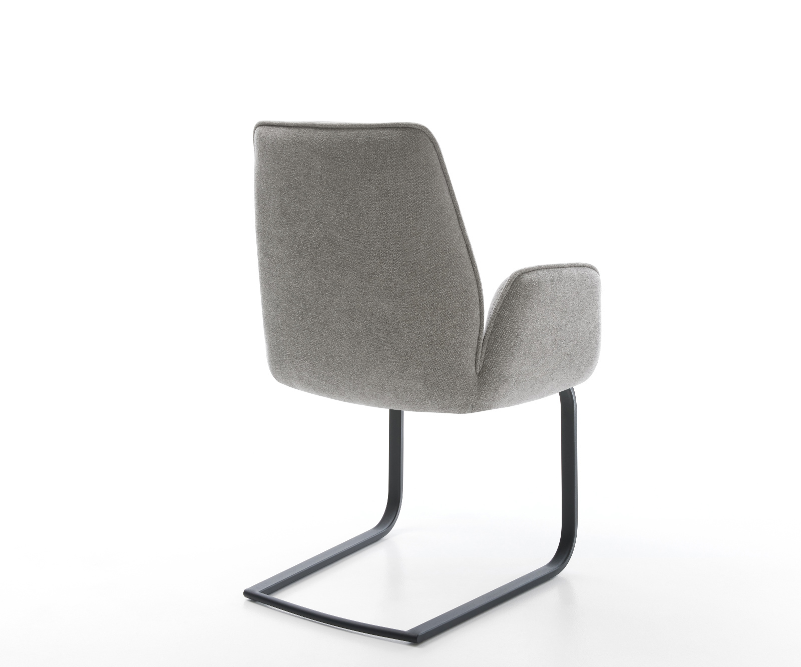 Étkezőszék Zoa-Flex strukturált szövet puha szürke konzolos lapos fekete zsákrugós - Image 5