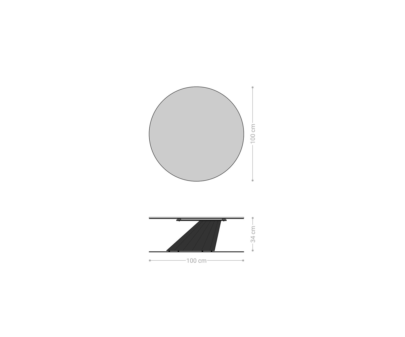 Dohányzóasztal Edge kerek 100x100 cm Laminam® kerámia Noir Desir barna Parabi metál ezüst - Image 7