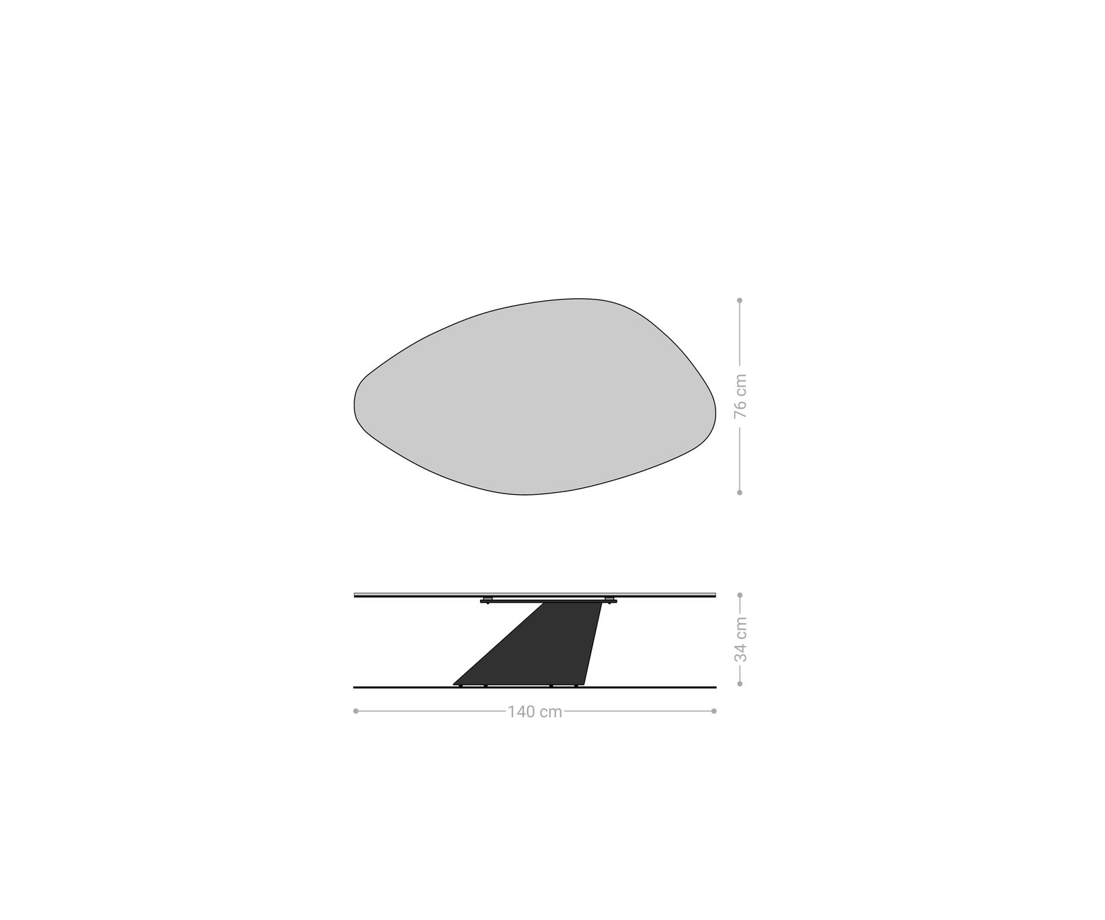 Dohányzóasztal Edge organikus 140x76 cm Laminam® kerámia Noir Desir barna Conis fém fekete - Image 8