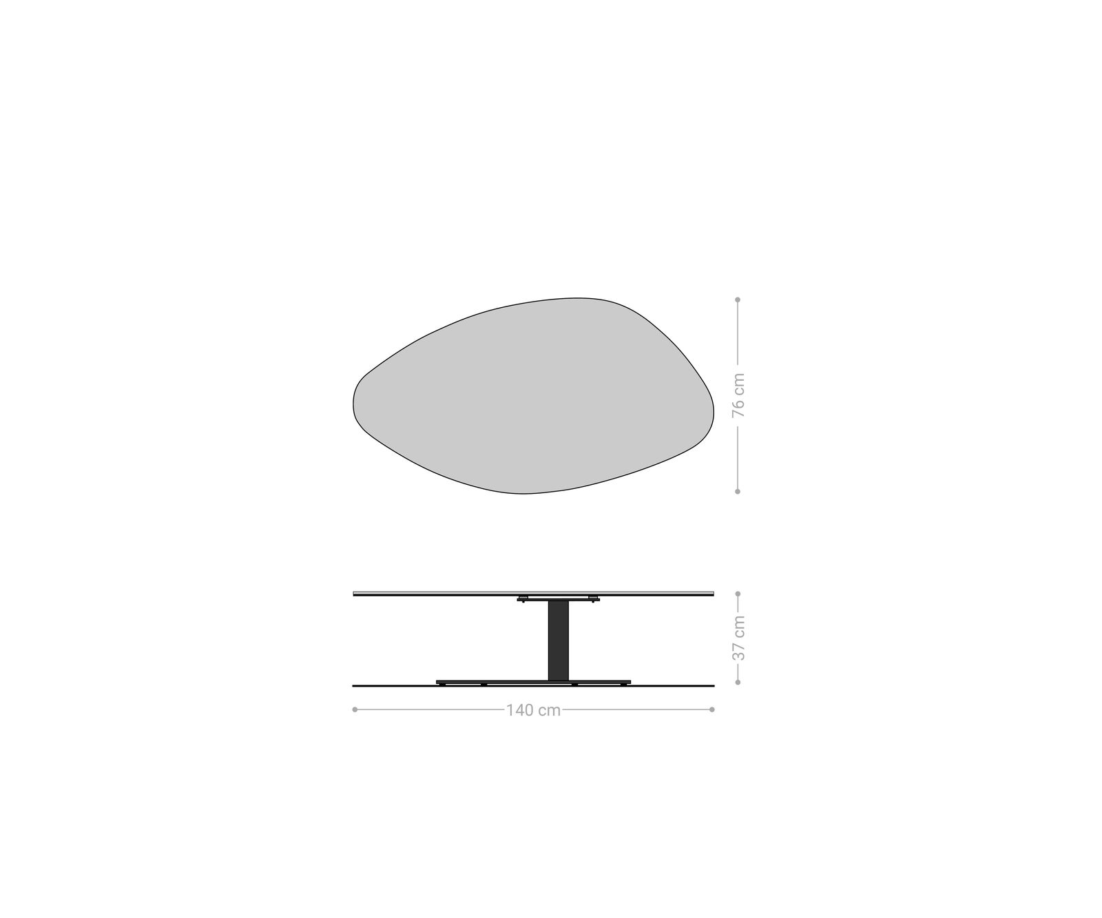 Dohányzóasztal Edge organikus 140x76 cm Laminam® kerámia Noir Desir barna Vibany fém fekete - Image 8