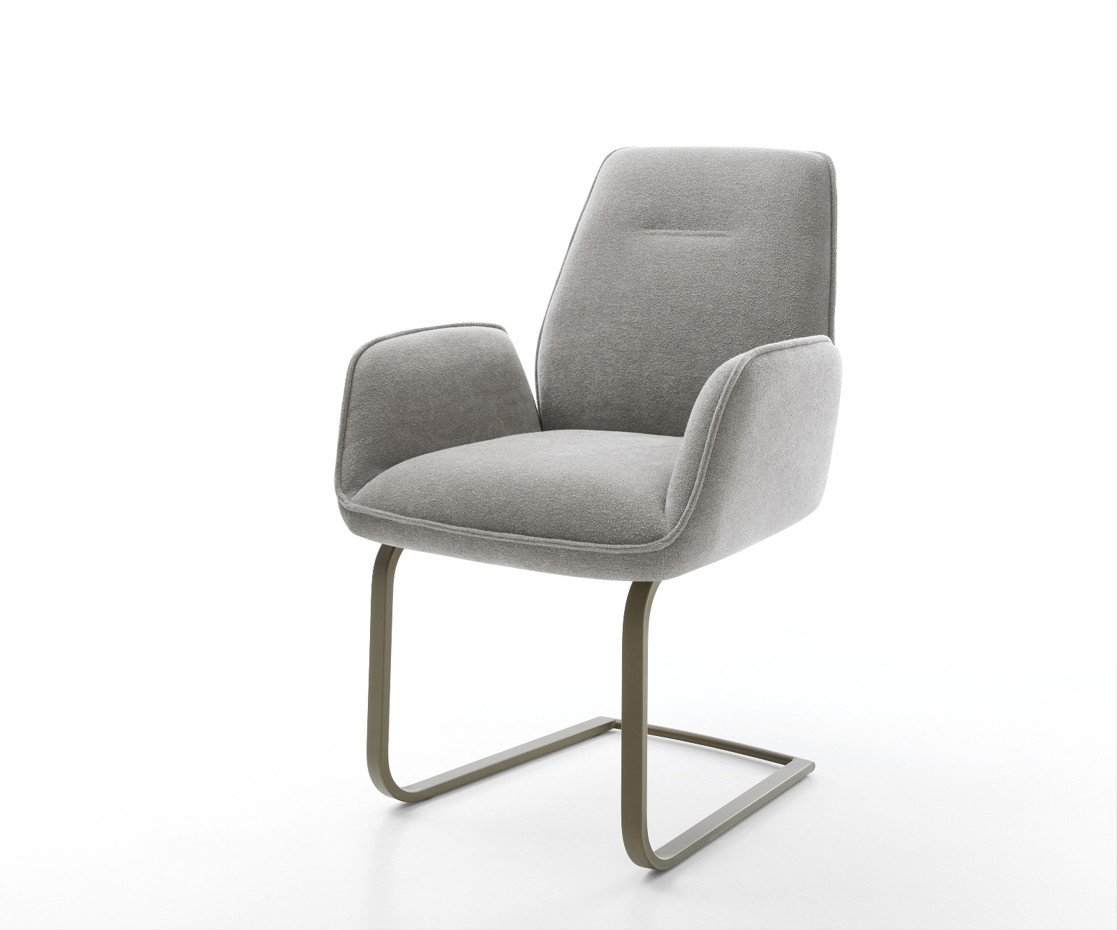 Étkezőszék Zoa-Flex strukturált szövet puha szürke konzolos lapos titánszínű rozsdamentes acél zsákrugós