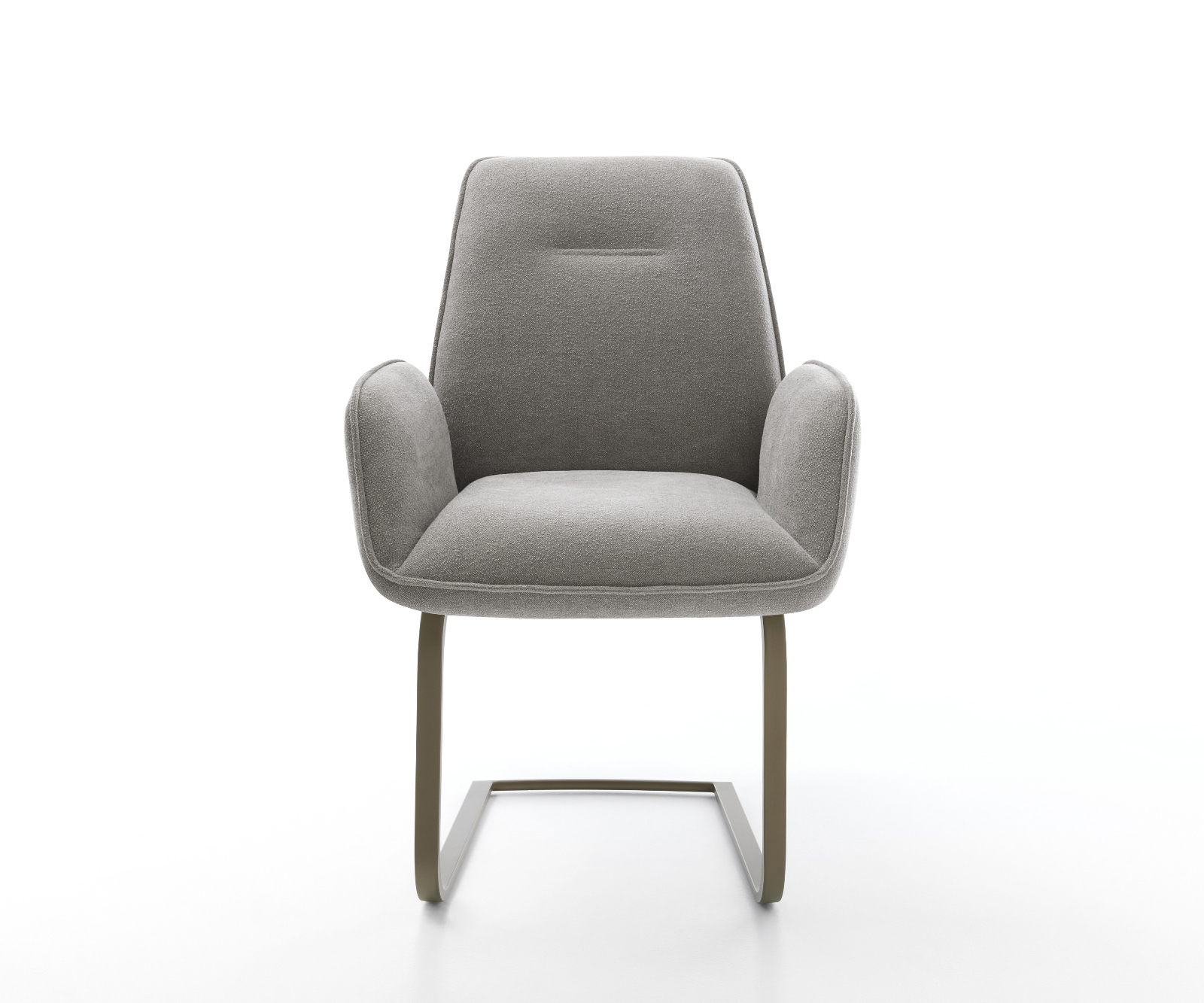 Étkezőszék Zoa-Flex strukturált szövet puha szürke konzolos lapos titánszínű rozsdamentes acél zsákrugós - Image 2