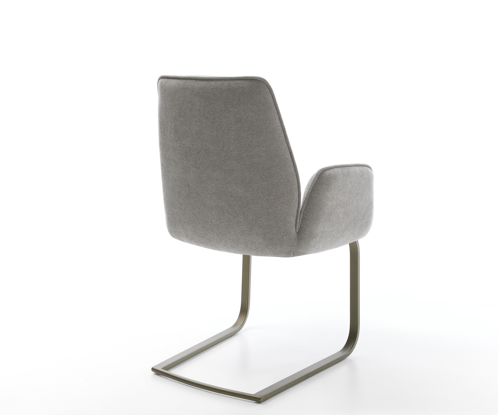 Étkezőszék Zoa-Flex strukturált szövet puha szürke konzolos lapos titánszínű rozsdamentes acél zsákrugós - Image 5