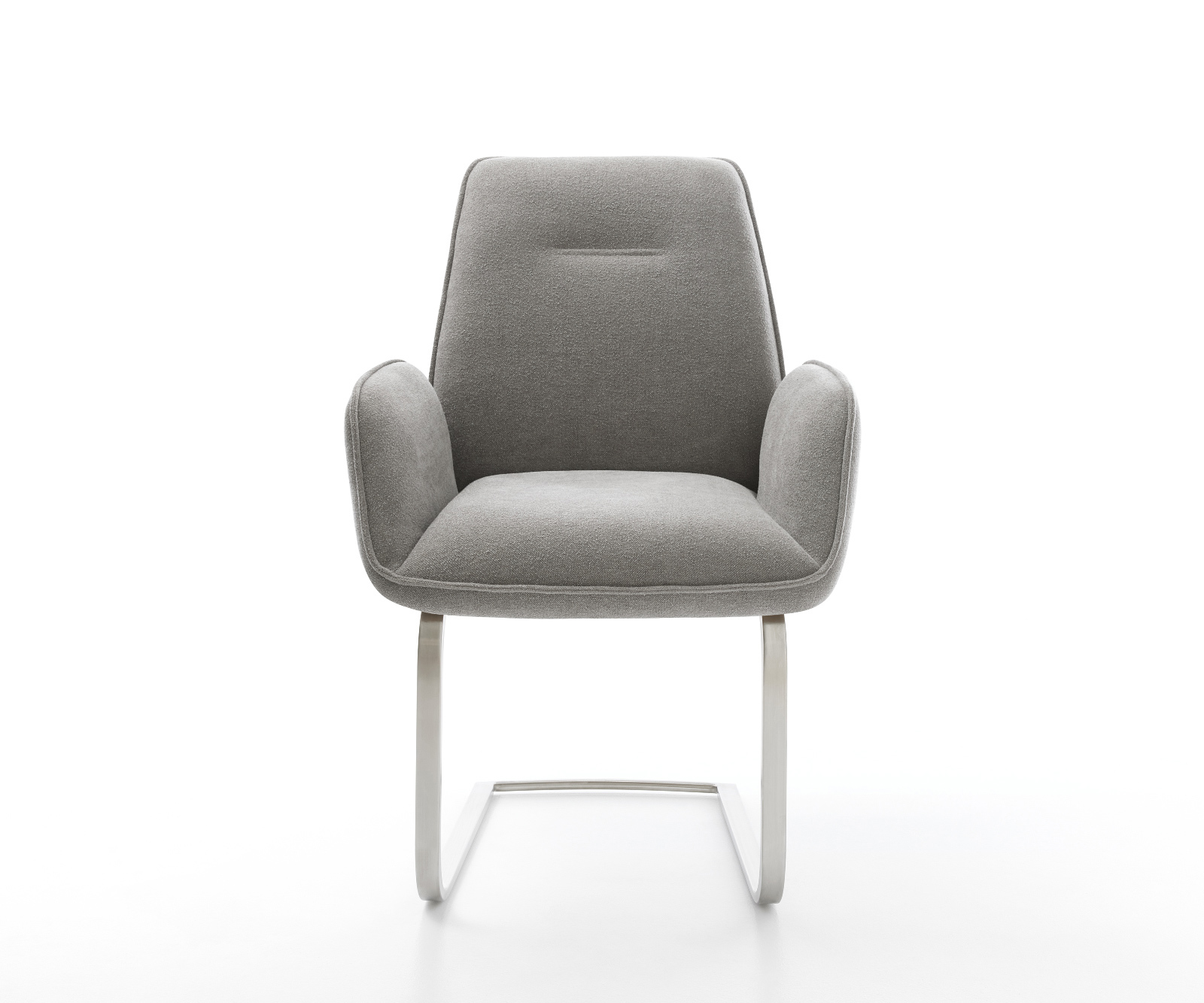 Étkezőszék Zoa-Flex strukturált szövet puha szürke konzolos lapos rozsdamentes acél zsákrugós - Image 2