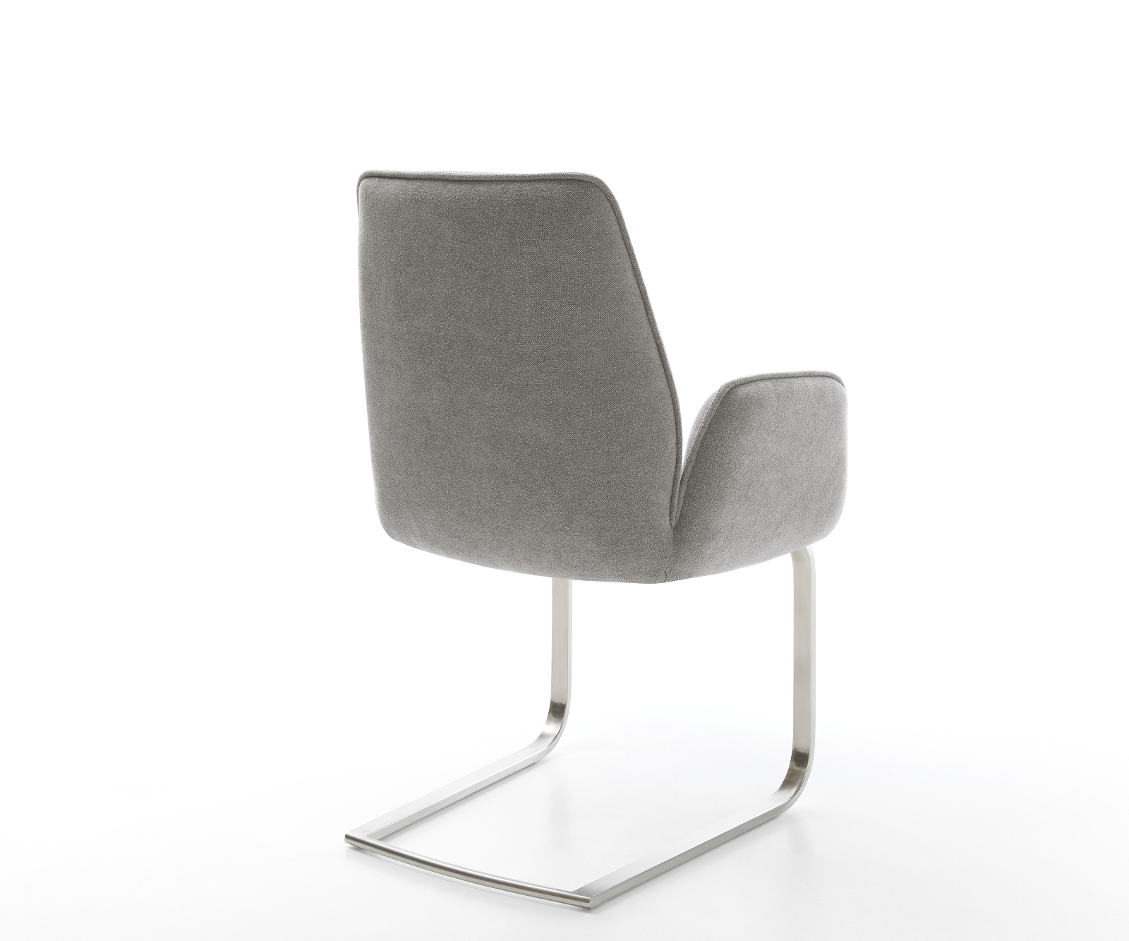 Étkezőszék Zoa-Flex strukturált szövet puha szürke konzolos lapos rozsdamentes acél zsákrugós - Image 5