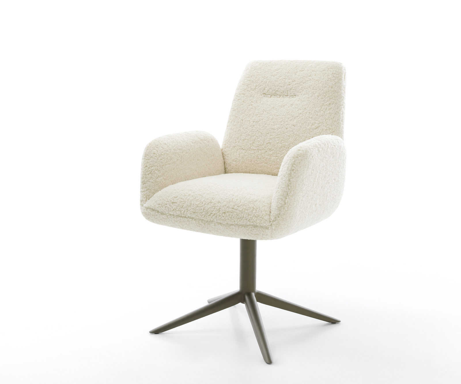 Étkezőszék Zoa-Flex teddy szövet bézs kereszt láb titánszínű hatvan fokban forgatható hintamechanizmus zsákrugó