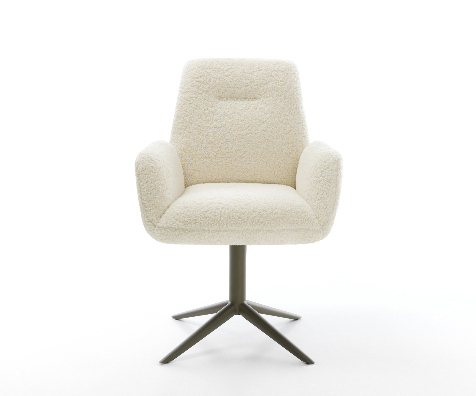 Étkezőszék Zoa-Flex teddy szövet bézs kereszt láb titánszínű hatvan fokban forgatható hintamechanizmus zsákrugó - Image 2