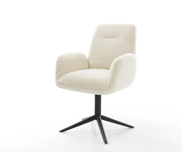 Étkezőszék Zoa-Flex teddy szövet bézs fekete kereszt láb 360° forgatható billenő zsákrugó